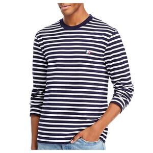 Men's Navy Striped Long Sleeve Shirt